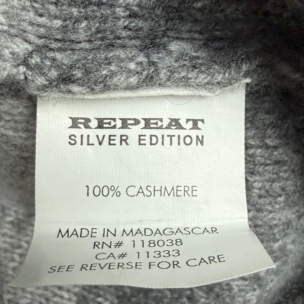 Repeat Cashmere Gray Pullover Cashmere Sweater Sm… - image 3